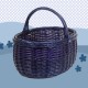 Handmade Blue Natural Wicker Shopping Basket With Handle