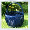 Handmade Blue Natural Wicker Mushroom Basket With Handle
