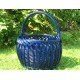 Handmade Blue Natural Wicker Mushroom Basket With Handle