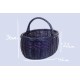 Handmade Blue Natural Wicker Shopping Basket With Handle