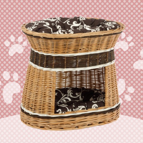 Handmade Natural Wicker double pet bed