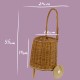 Handmade Natural Wicker Kids Toy Basket With Wheels